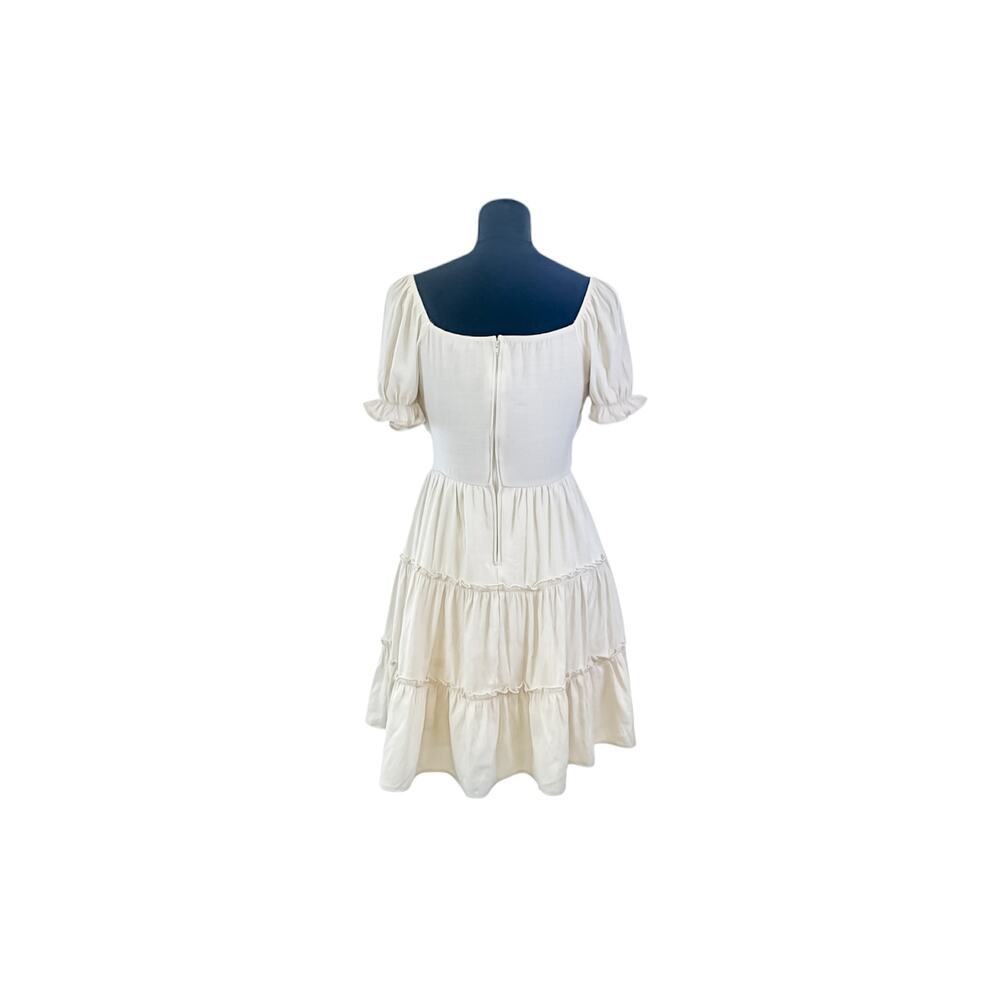 Trixxi Tan Puff Sleeve Peasant Mini Dress - Size Small - Picture 5 of 10
